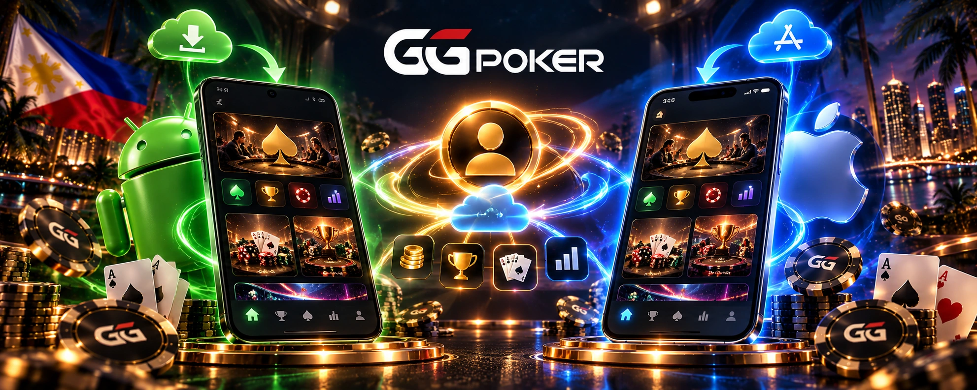 GGPoker sa Pilipinas - iisang account na naka-sync sa Android at iOS para sa poker, balanse at secure na access.